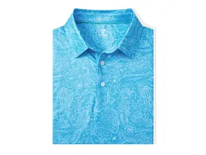 DTWOOO Brand - BLUE SEA - Men's Print Performance Polo
