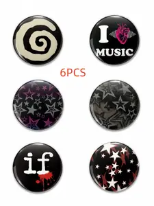 Cute Cartoon Pattern Pin Badge, Unique Plastic DIY Button, Creative Holiday Accessories for Jeans, T-Shirts, Backpacks & Hats, Fashion Accessory