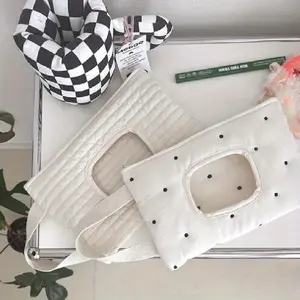 Paper towel box, featuring a unique design, cute little cart-shaped paper towel bag, portable pull-out flap-style paper towel storage box, Bathroom Accessory, Bathroom Accessories Organizer