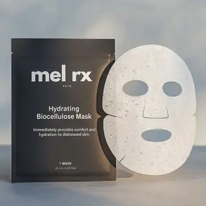 Biocellulose Mask - Hydrating Treatment with Hyaluronic Acid, Peptides & Vitamin C Derivatives for Post-Treatment Recovery & Dry Skin Care