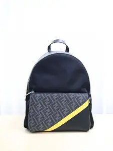 Pre-owned FENDI Nylon & Leather Backpacks Zucca Coated Backpack