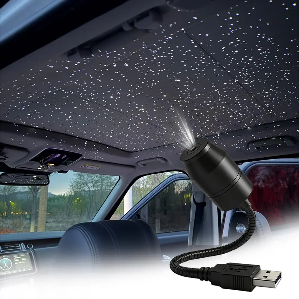 Ultra-High-Definition Car Projection – Star Night Light Projector, USB Starry Sky Lamp with 360° Gooseneck & Dimmer for Bedroom, Ceiling Decor