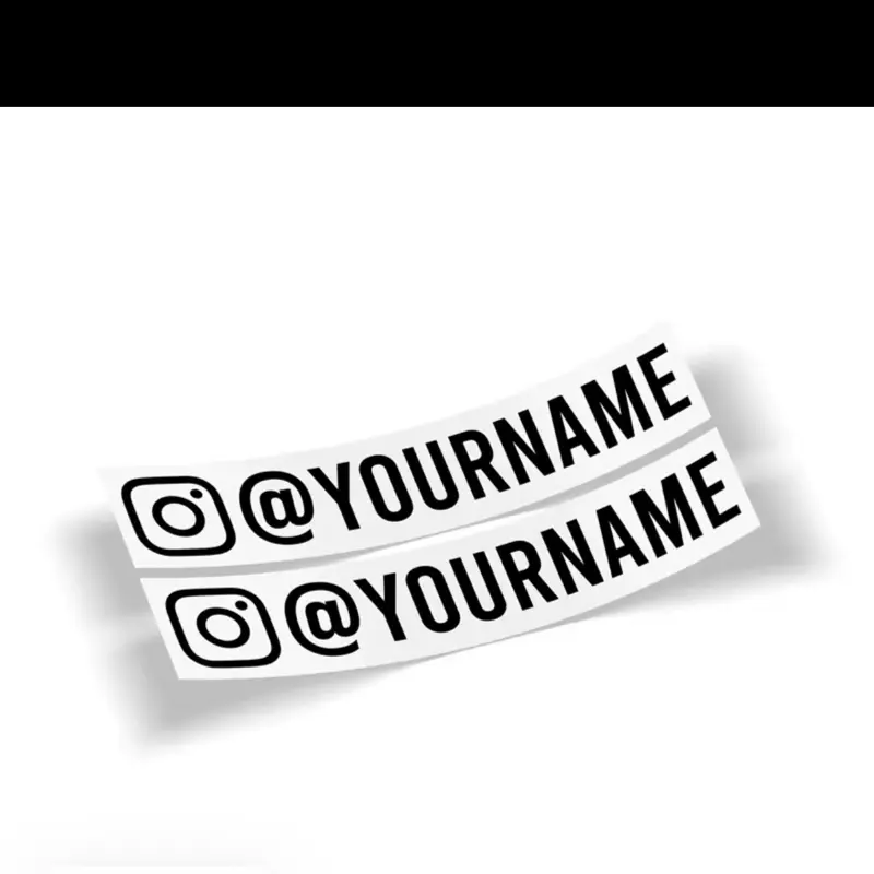 Custom 8-In Automobile Decals, 2-Piece Car Exterior Accessories with Social Media Instagram Handle, Universal Fit Custom Stickers for Laptops, Adds Personal Touch
