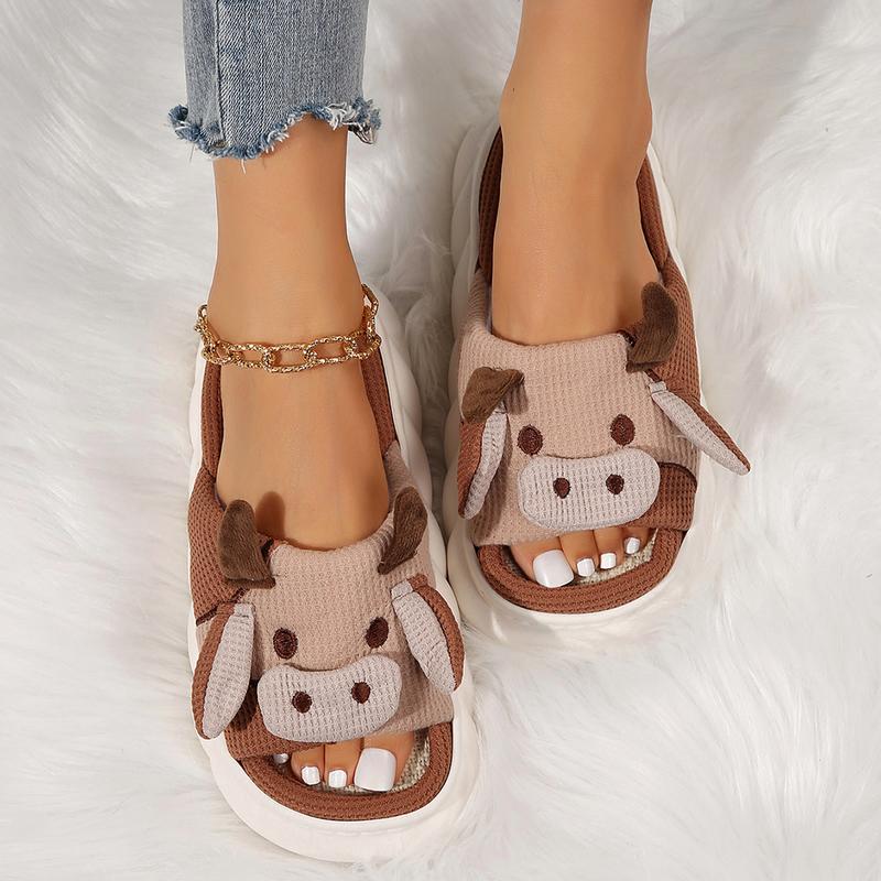 Cow Slippers Slides for Women House Shoes for Woman Lovely Cartoon Animal Shape  Women Men Home Indoor Springfresh