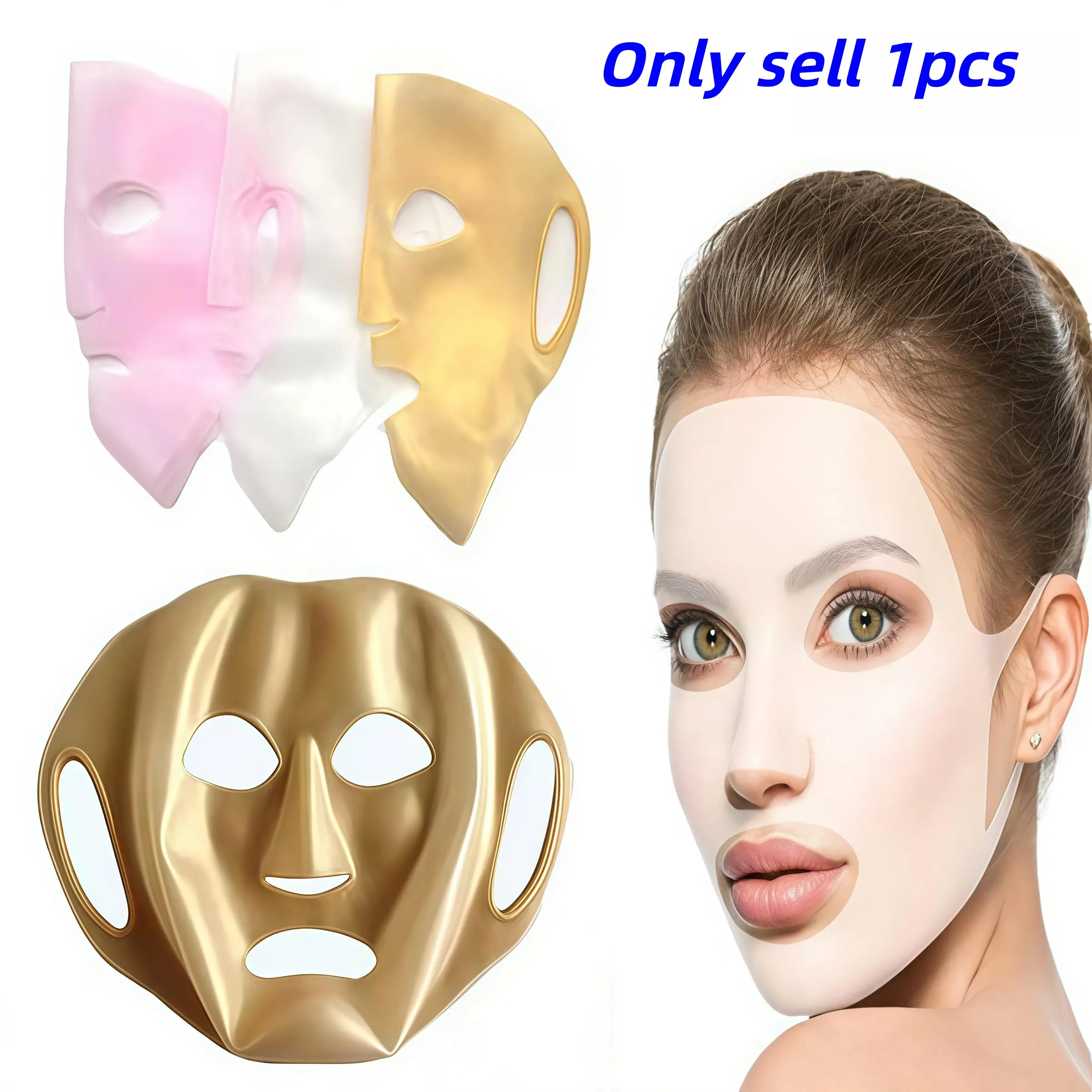 3D Ear Hook Silicone Moisturizing Facial Mask Holder, Reusable Face Mask Strap, Unisex Wet Wrap Auxiliary Tool, Single Item