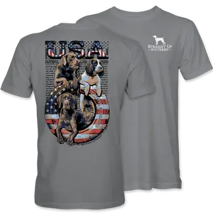 USA Faithful Loyal Friend Hunting Dog T-Shirt Patriotic Labrador Spaniel Graphic Tee for Dog Lovers Hunters Gift Shirt