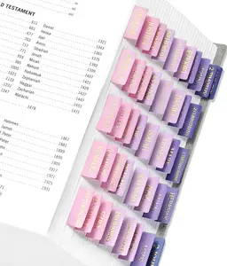 Bible Tabs for Women & Men, Bible Tabs for Study Bible, Large Print Neutral Bible Tabs for Easy Navigation, Bible Index Tabs, 66 Tabs Old & New Testament, Extra 9 Blank Tabs - Violet Ombre