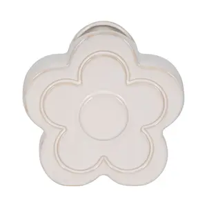 Sagebrook Home 20371-01 7 in. Ceramic Flower Power Object Vase, Ivory