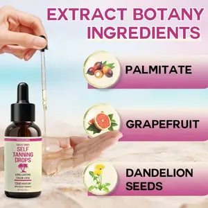 Facial Tanning Serum, Sunless Tanning Drops for Face, Self-Tanning Drops with Dropper, Non-Comedogenic, Natural Radiance, 30ML