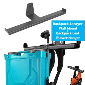 Wall Mounted Stand, Backpack Hair Dryer Holder, Garden Tool Storage Rack, Adjustable Hanging Shelf for Garage & Shed