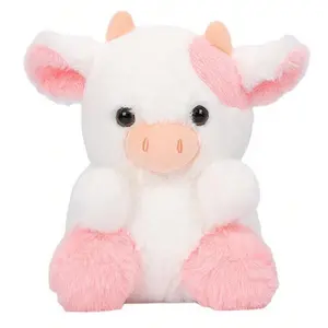 Ultra Fluffy Pink & White Cow Plush Doll | Irresistibly Soft Huggable Companion That’s Perfect for Snuggling On Lazy Days, A Heartfelt Thoughtful Gift for Girlfriend, Couples, or Plushie Enthusiasts—Perfect for Birthdays, Anniversaries, or Just Because