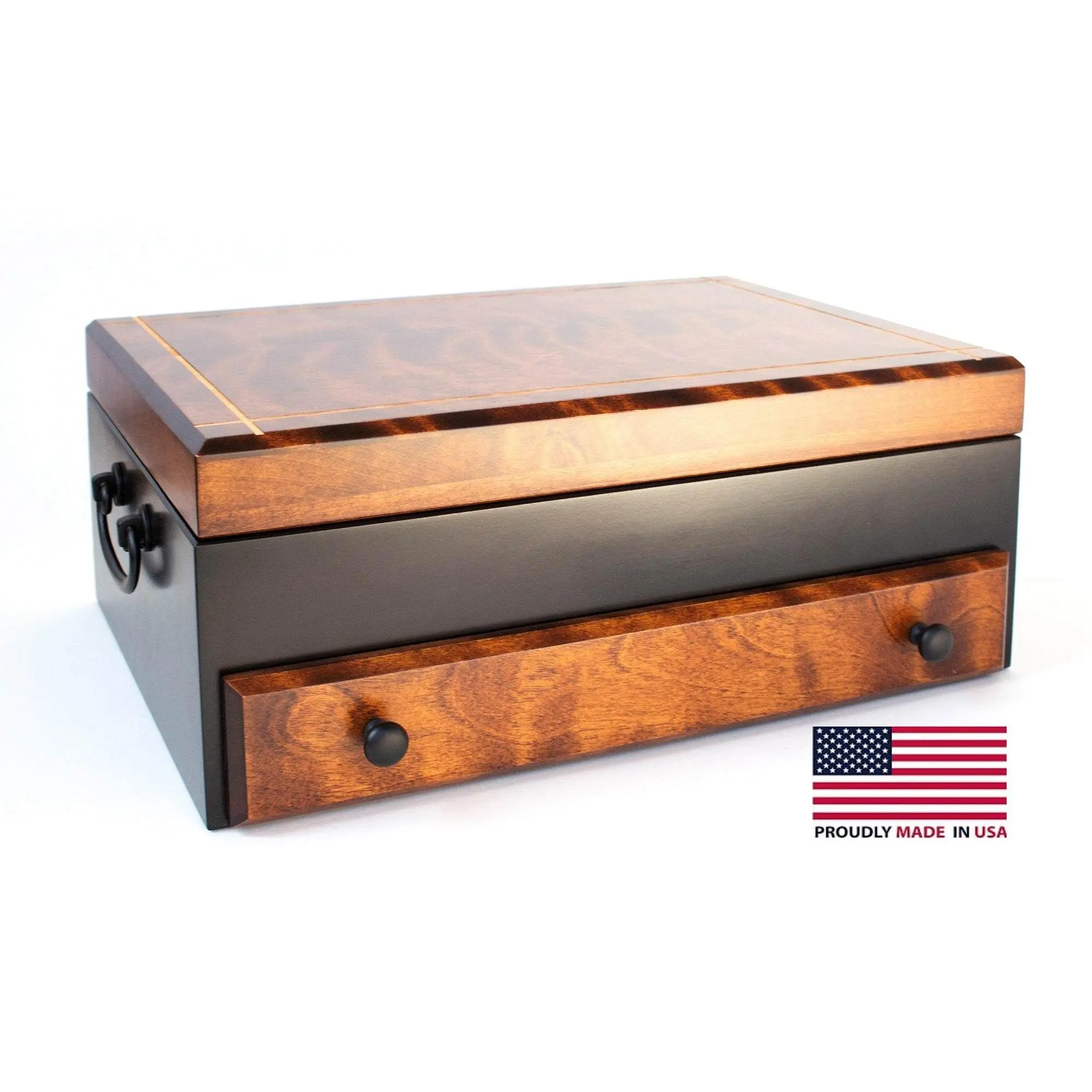 #FFB01 Flaming Amish Birch; 1-Drawer Flatware Chest; Amish Crafted and Made in USA