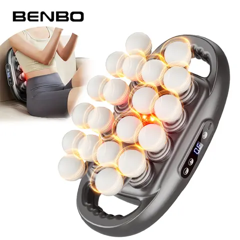 BENBO 20-Ball Precision Electric Muscle Massager - Lightweight Battery-Powered Back Massager with 9 Modes, 30 Speeds, Red Light, Dual Handles, Quiet Motor, 2000mAh Rechargeable for Pain Relief Solutions to Relax Your Body