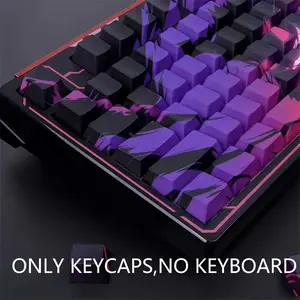 Purple Themed Keycap Set 108 Keys for Full Size TKL 65% Mechanical Keyboard, Double Shot PBT Keycaps for Custom Gaming Keyboard Collection