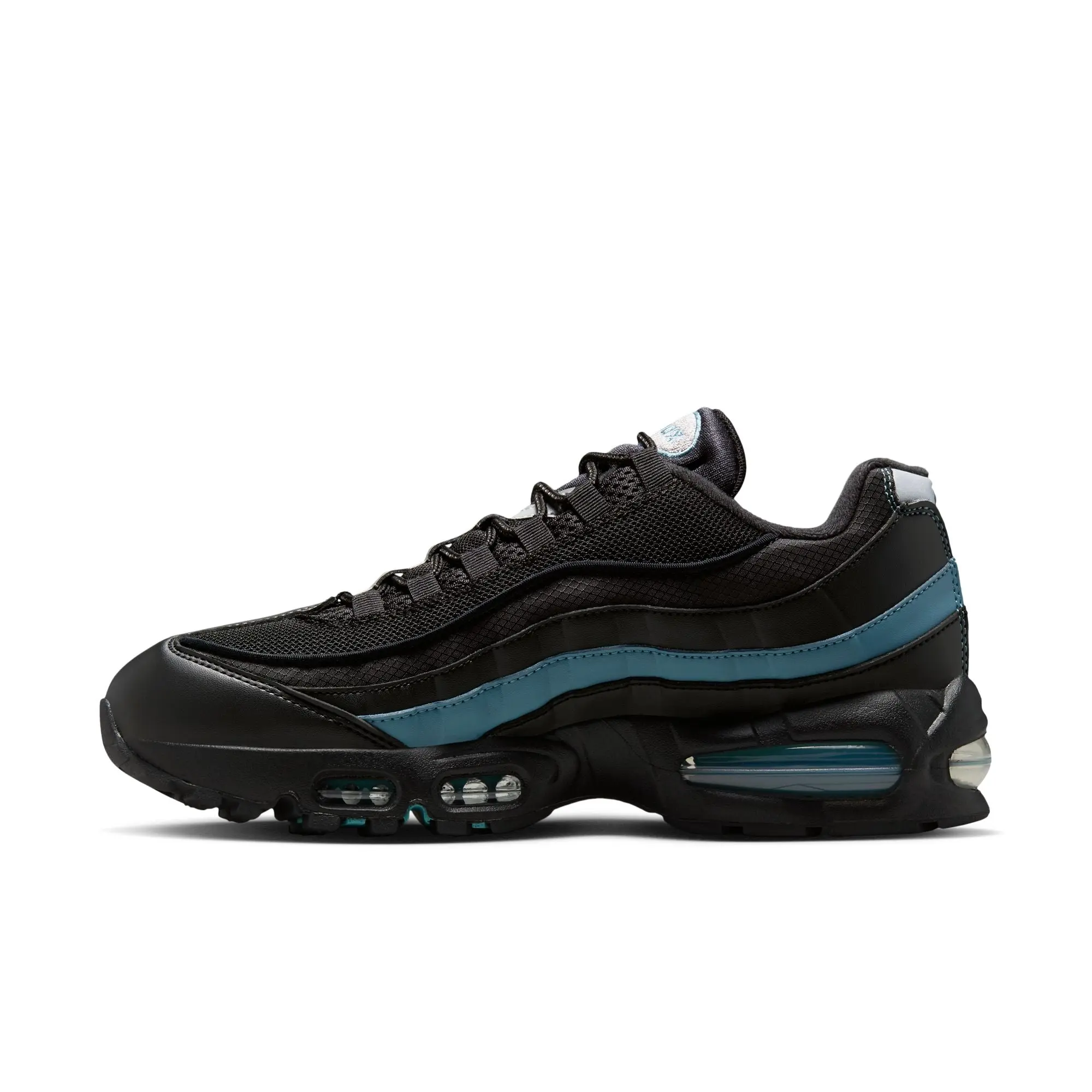 NIKE Air Max 95 "Big Bubble" Men's Sneaker, '90s Athletic Style with Leather-Textile Upper, Foam Midsole & Visible Air Cushioning, Footwear, Track Shoes, Airy Textiles, Real And Synthetic Leather, Visible Cushioning, Flexible, Ib1667-004, Lightweight