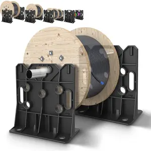 Wire Spool Rack, Multi Purpose Wire Dispenser Cable management rack for organizing cables, 34" diameter ‌   17" tall 15.87" wide 330 pound weight capacity (Black, 1 Pair)