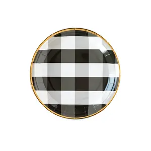 Gingham Farm Buffalo Check Paper Plates