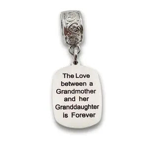 "Grandmother Granddaughter" Quote Clip-on Charm