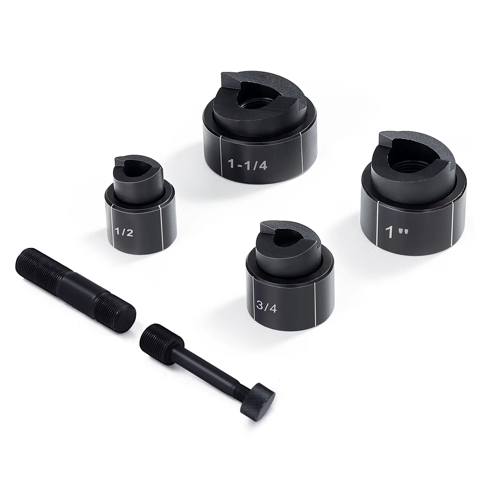 【Summerfinds】Hydraulic Knockout Punch Kit 4 Pieces 1/2"3/4"1"1-1/4" Conduit Hole Cutter SetMetal Sheet Driver ToolsKO Tool Kits For AluminumBrassStainless SteelFiberglass and Plastic