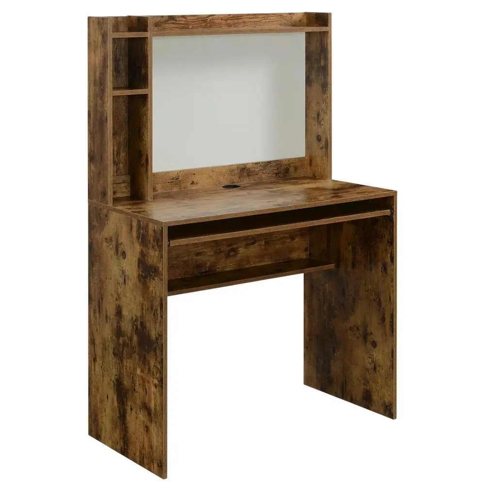 Contemporary Student Office Desk with Magnetic Board, Bullet Holder, and Shelves for Study Spaces