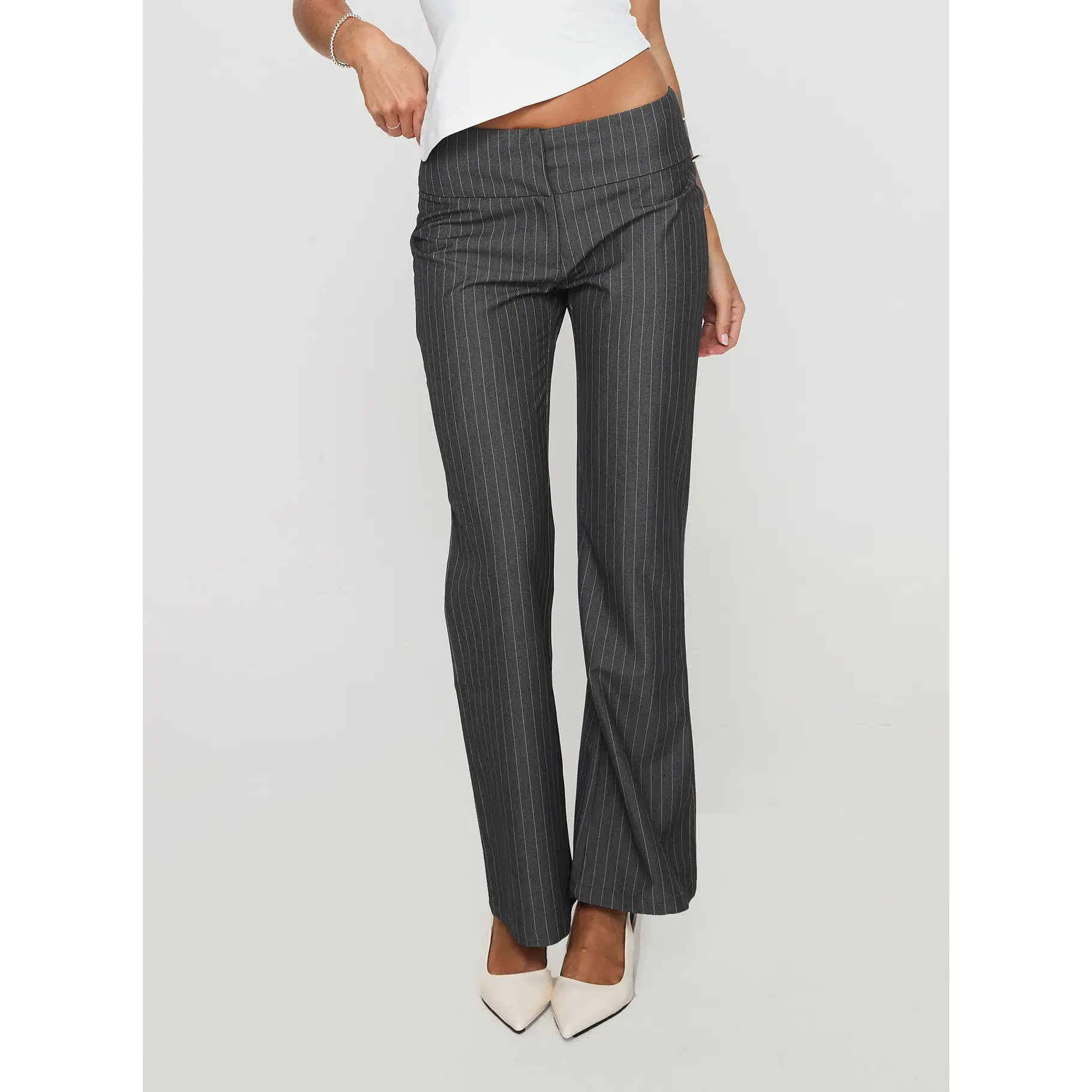 Isabeau Pant Grey Pinstripe Isabeau Pant Grey Pinstripe