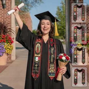 Custom Mexican Graduation Sash, Mexican Flag Graduation Sash 2026, Guadalupe Stole, Mexico Graduation Ceremony Stole 2026, Hispanic Sash