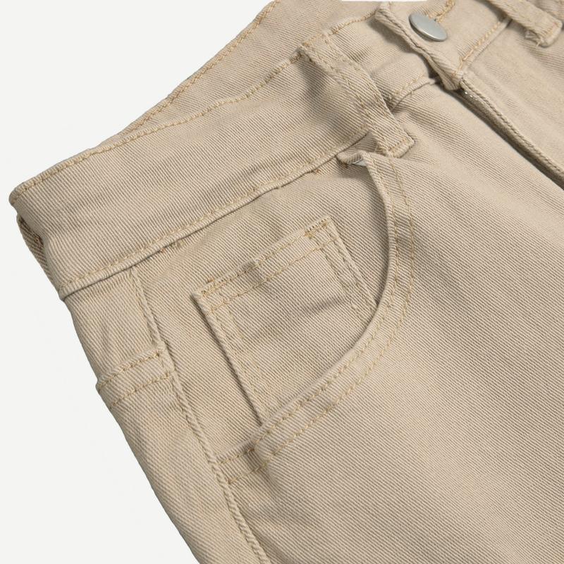 Men Stylish Vintage Khaki Stacked Spliced Slim Flared Jeans Pants Streetwear Hiphop Male Straight Biker Denim Trousers