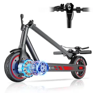 Electric Scooter for Adults 500W Motor 28MPH Speed 22 Mile Long Range 10.5Ah Battery Nonslip Tires 3 Speed Modes Foldable Portable Commuter Scooter with App Control Front Rear Lights Warranty Adjustable Handlebar