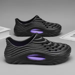 Men’s Futuristic Foam Clogs – Breathable Waterproof Slip‑On Shoes with Hollow Design & Cushioned Comfort for Everyday Wear, Textured Design Clog
