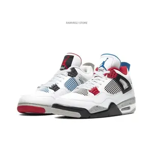 Red and Blue Asymmetrical Mid-Top Sneakers