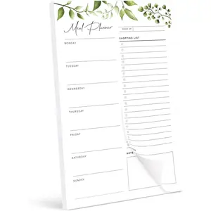 Magnetic Meal Planning Pad for Fridge 52 Undated Tear-off Sheets 6x9 Inch Weekly Meal Planner Notepad with Magnet for Meal Planning and Grocery Shopping List