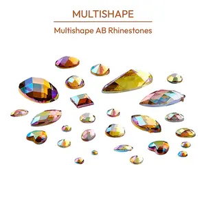 Gold Finger Multishape AB Rhinestones Gold Finger Multishape AB Rhinestones