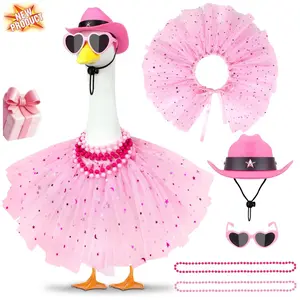 Princess Porch Goose Outfits - Cute Tutu Saree Summer Clothes Fits 17-23 Inches for Outdoor Garden Lawn Art Decor（not include geese）