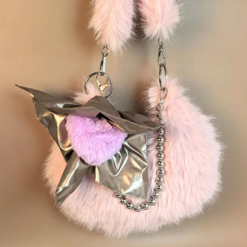 [Summer Picks]  Fur Handbag Fall Season Lover's Gift Crossbody Purses Genuine Leather Casual Trendy Handbag