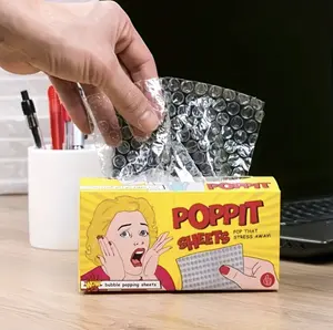 Stress Away! Mini Bubble Fun Sheets - Portable Desk Relax Gadget for Office & Party Supplies, Paper Bag, Bubble Film - Perfect for Gift Giving, Christmas