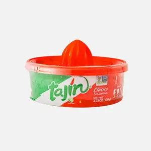 Tajin Rim Seasoning Blend with Chile Peppers Salt and Lime in a Rimmer for Flavorful Snacks