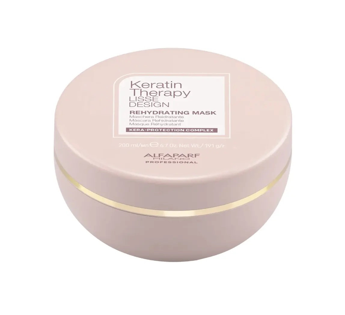 Alfaparf Keratin Therapy Lisse Design Rehydrating Haircare Mask - Silky, Fragrance-Infused Moisturizer for Glossy Hair, Smooth, Hydrate