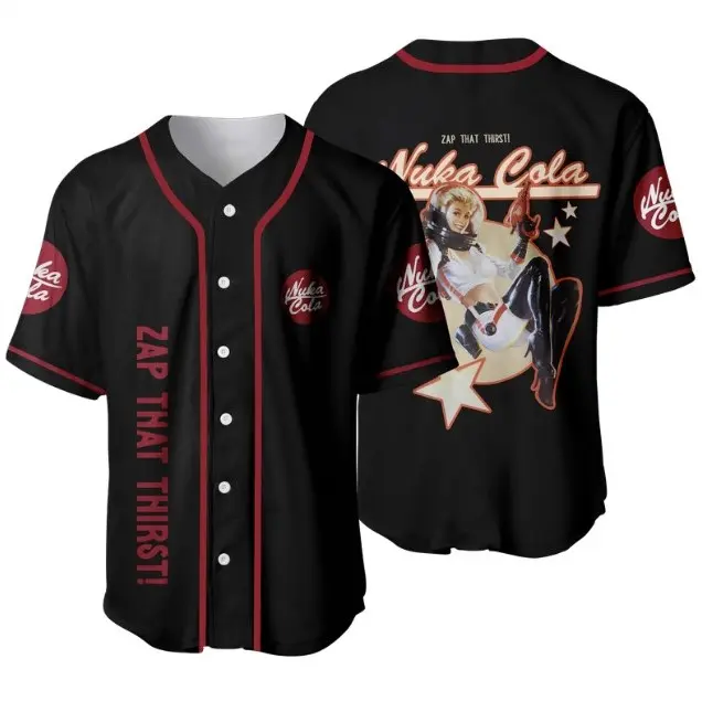 Falloutt Nukka Colla Baseball Jersey, Retro Game Inspired Button Up Shirt, Vault Style Streetwear Aesthetic Unisex Top | 090126.R0359.ID02