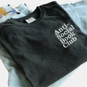 Comfort Colors Antisocial Book Club Shirt, Bookish Gifts, Bookworm Shirt, Funny Reading Shirt, Gift for Book Lover Gifts, Womenswear Cotton Top