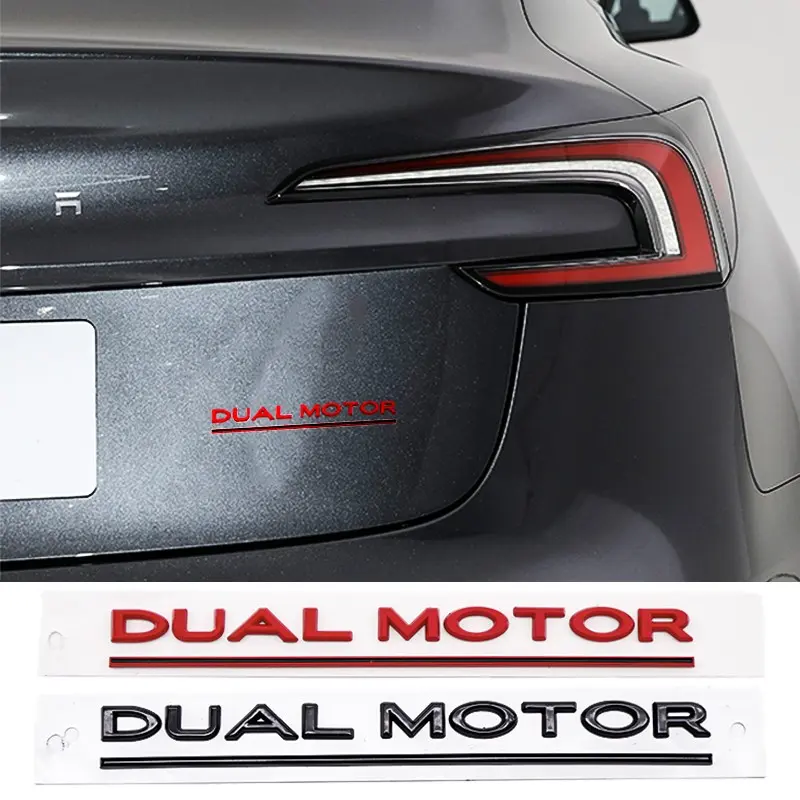 1pcs Tesla Car Letter Trunk Badge Sticker, Waterproof Scratch-Resistant Self-Adhesive Decal for Model 3 S X Y, Car Exterior Decoration Accessories, Automotive Decals, Car Decals