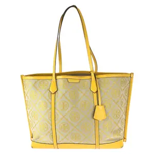 Pre-owned Tory Burch Canvas Tote Bags Perry T Monogram leather tote bag