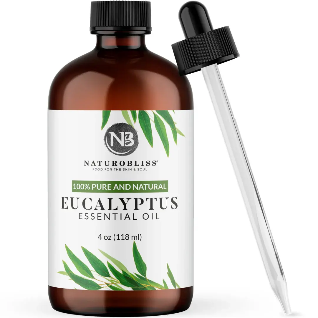 NaturoBliss Eucalyptus Essential Oil 4oz Premium Quality 100% Pure Undiluted for Aromatherapy & Relaxation with Free Dropper Cap