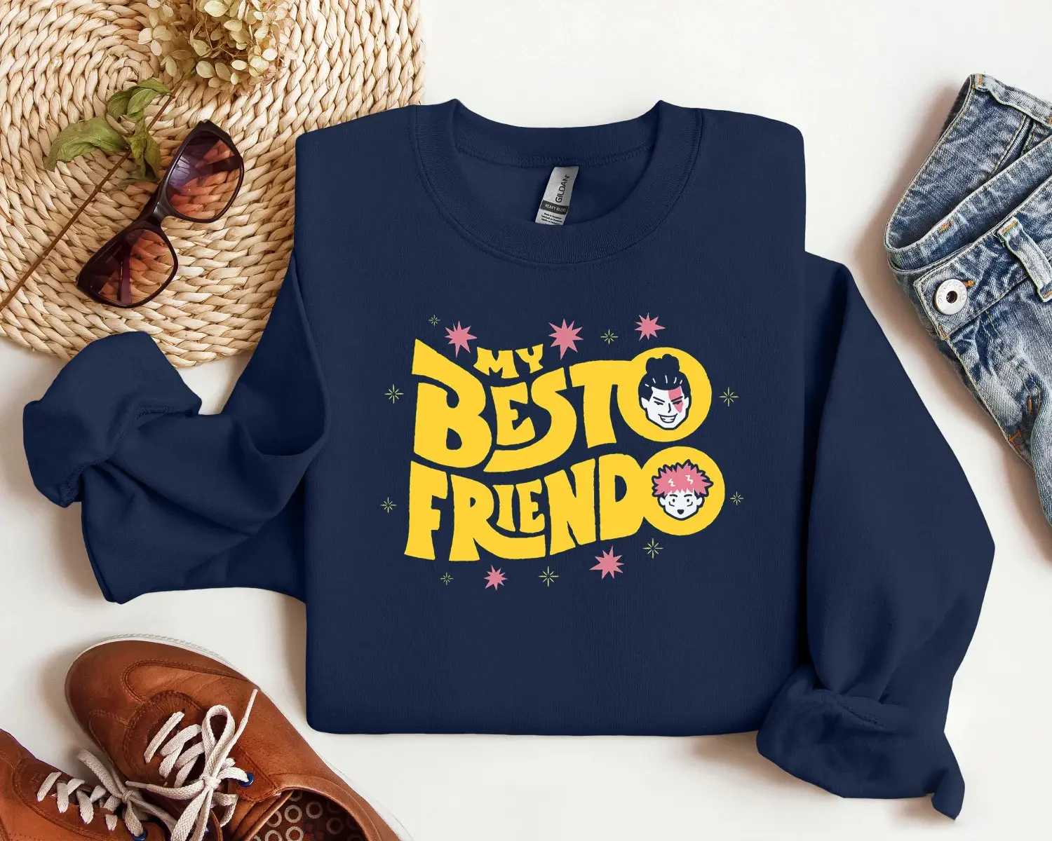 JJK My Besto Friendo Itadori Todo HOODIE, Anime Lovers Gift, Jujutsu Kaisen Anime Sweater, Otaku Gift