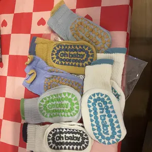 Baby's Letter Pattern Floor Socks, Soft Sole Non-Slip Indoor Shoes for Boys & Girls, Perfect for Daily Use, Pack of 6 Pairs