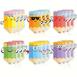 18 Pads Pencil Vibrant Fluorescent Sticky Notes Cute Self Sticky Notepads Funny Adhesive Memo Pads for Scrapbooking DIY Decorative Material Collage Journaling 540 Sheets 6 Whimsical Designs