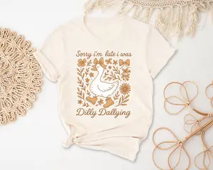 Sorry I'm Late Tee - Always Fashionably Behind Schedule Dilly Dallying Graphic T-Shirt for Perpetually Tardy & Chronically Relaxed