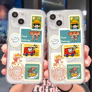Personalized Creative Stamps for IPhone 16 Pro Max 16 16e 15 14 13 12 11 Case Clear, [Compatible with Magsafe] [Military-Grade Protection] Shockproof Slim I Phone Sleeve Cases Woman Promax Cover Luxury Protective Shell Transparent Durable