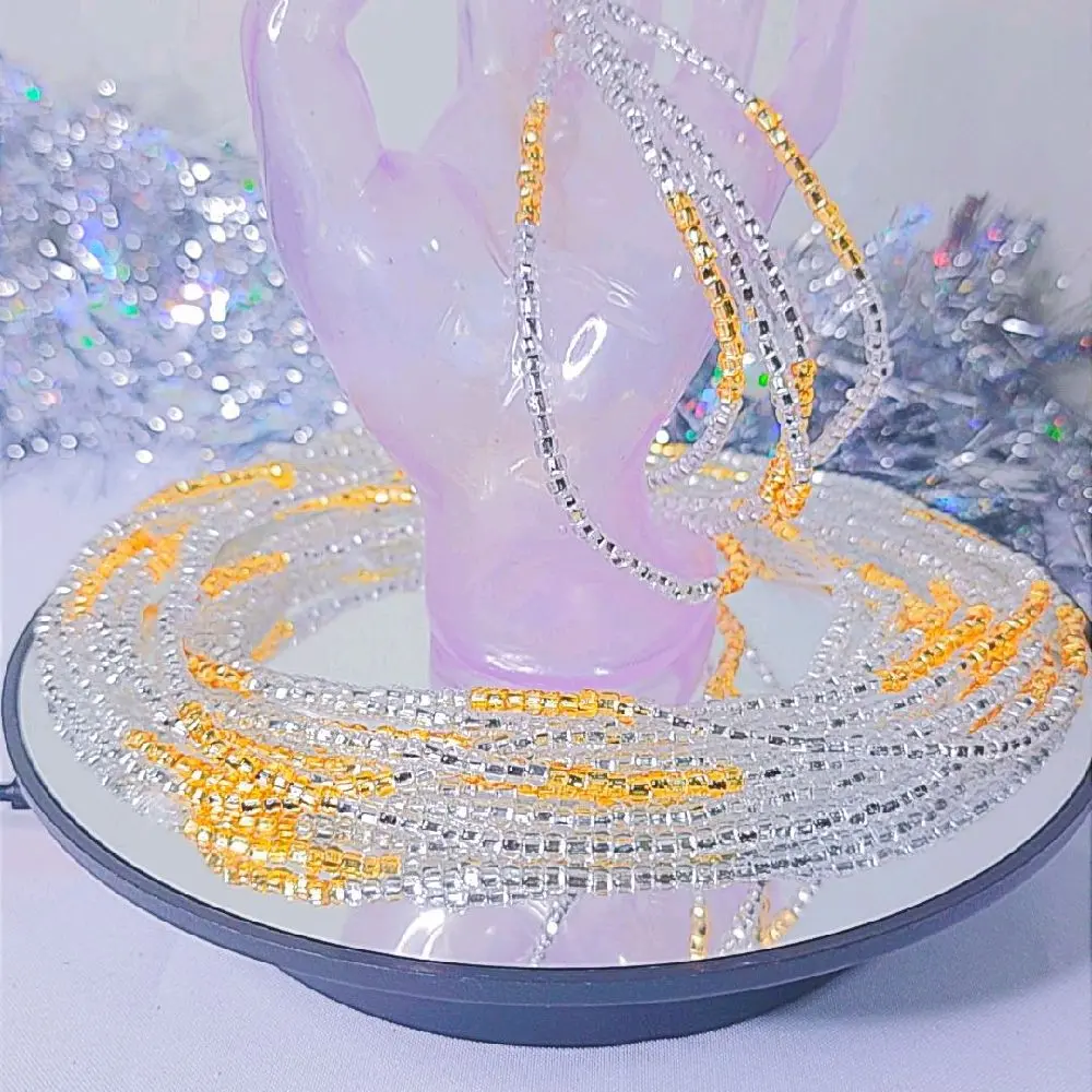 Waist Beads 50 Inches - Sparkling Gold and Silver Beads for Festive Outfits