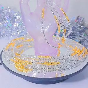 Waist Beads 50 Inches - Sparkling Gold and Silver Beads for Festive Outfits