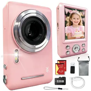 Portable Small Digital Camera, Compact Camera, Pocket Video Recording Camcorder, Includes 32GB SD Card & Wrist Strap, Auto Timer, Anti-Shake, 16x Zoom, Full HD 1080P